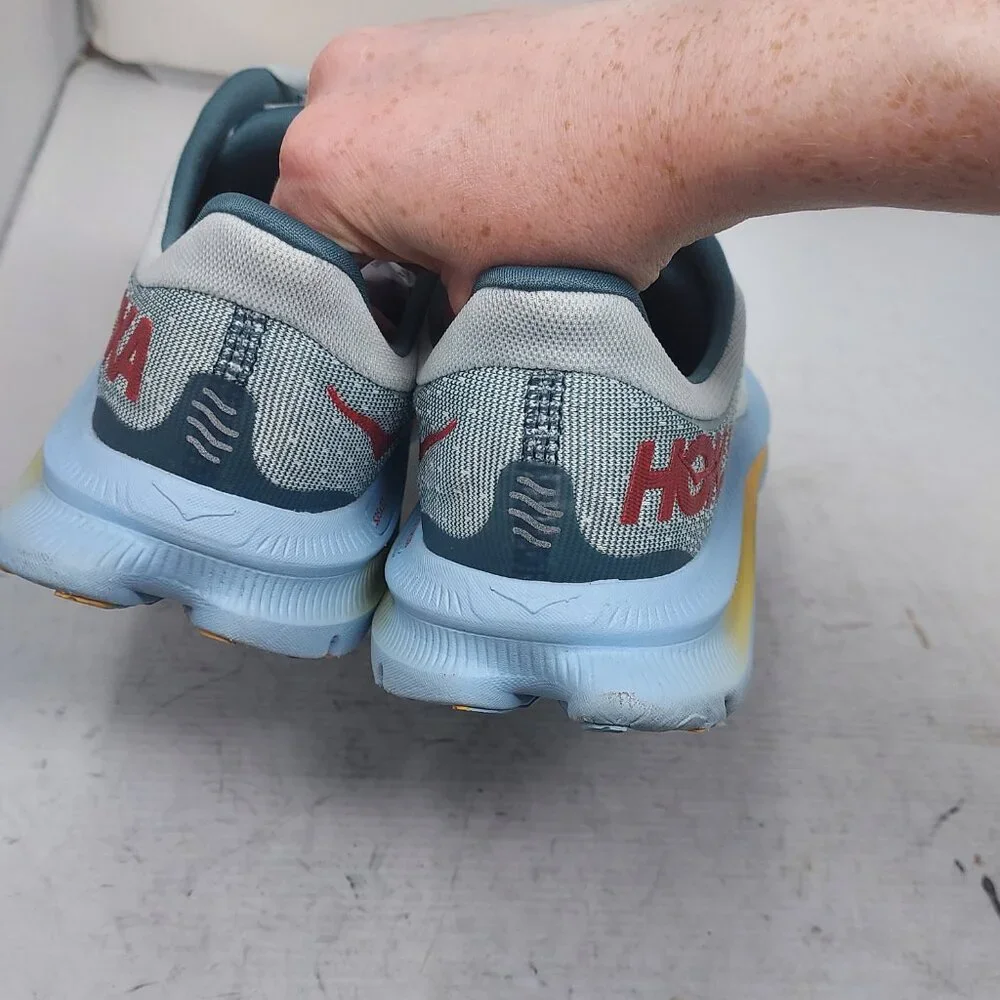 HOKA ONE ONE Blue Yellow Mens Kawana Sneaker - Picture 7 of 10